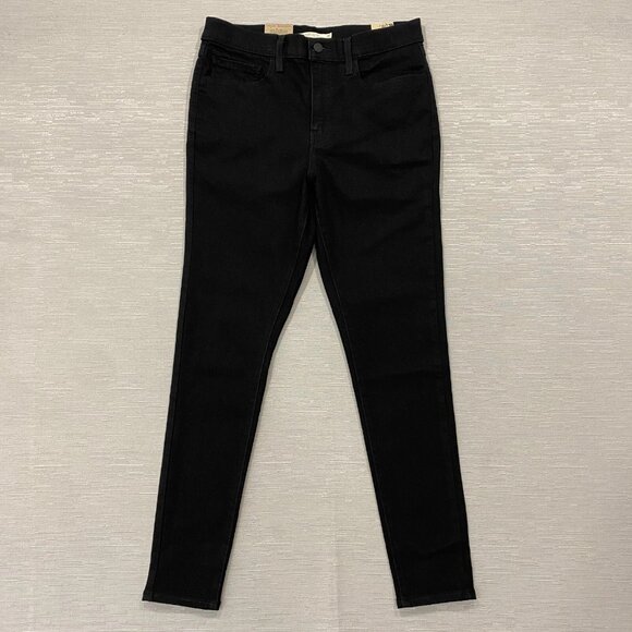 Levi's 720 Jeans Womens 30 x 28 Black Denim High Rise Super Skinny Stretch - Picture 1 of 14